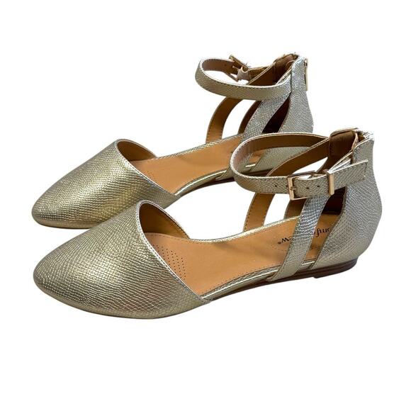 Comfortview The Paris Flat Gold Size 8 - Picture 10 of 15